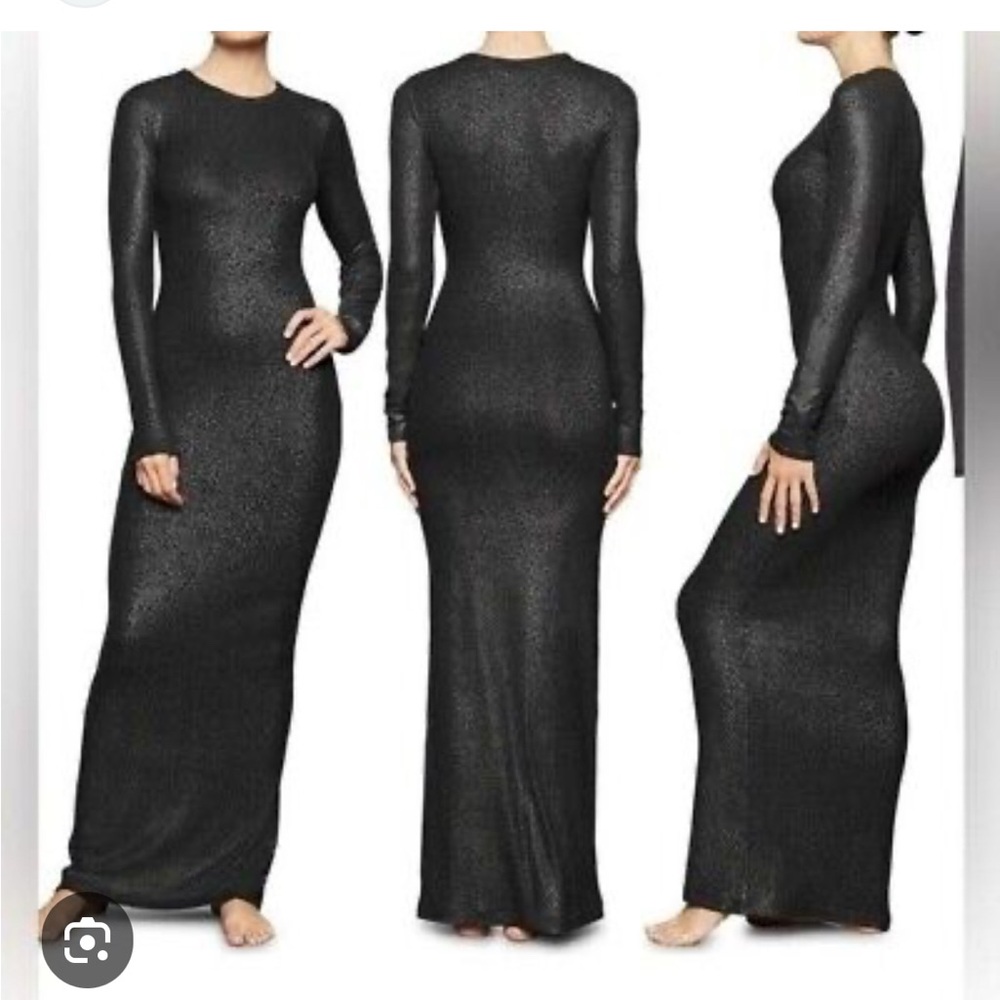 SKIMS shimmer crewneck soft lounge dress